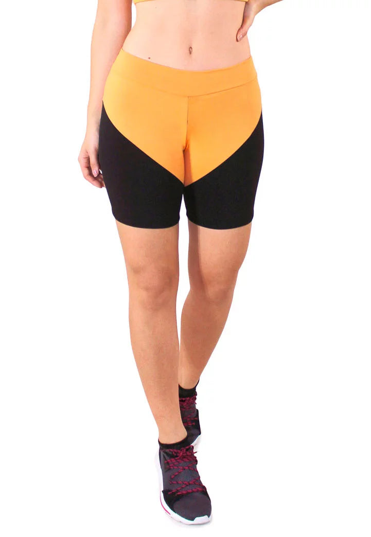 Short Fitness Amarelo Com Detalhes Preto REF: LC34