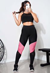 Conjunto Fitness Feminino Madrid Calça Legging e Top Transparencia | LX128