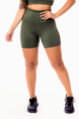 Short Fitness Academia Verde Militar Cintura Alta REF: SV24