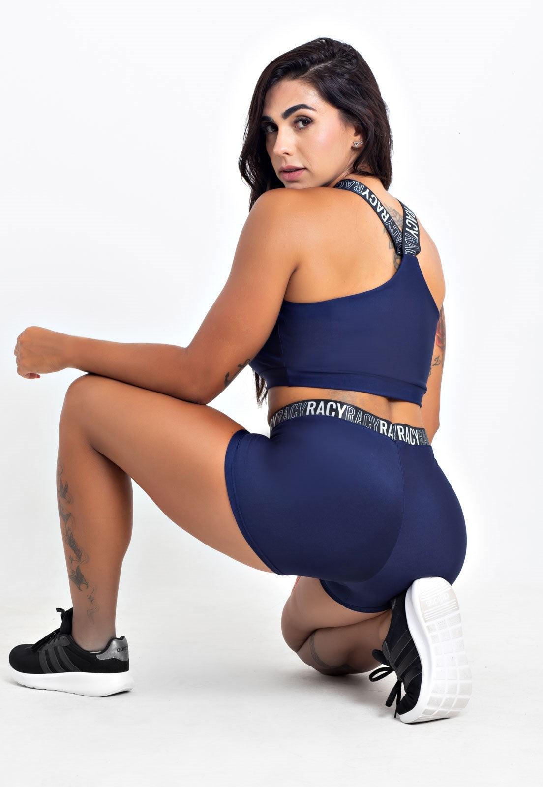 Conjunto Fitness Short + Cropped Elástic Racy - Velure Couture